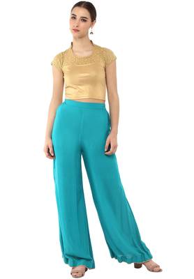 Women's Gold Cotton Lycra Stretchable Readymade Free Size Blouse 2