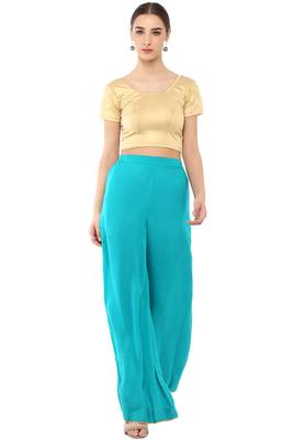 Women's Gold Cotton Lycra Stretchable Readymade Free Size Blouse 2