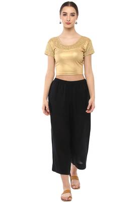 Women's Gold Cotton Lycra Stretchable Readymade Free Size Blouse 2
