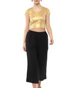Women's Gold Cotton Lycra Stretchable Readymade Free Size Blouse