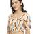 Women's Banglori Silk Beige & Yellow Princess Cut Warli Print Readymade Blouse