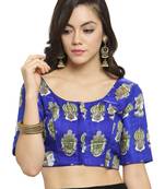 Women'S Banglori Silk Blue Princess Cut Readymade Blouse
