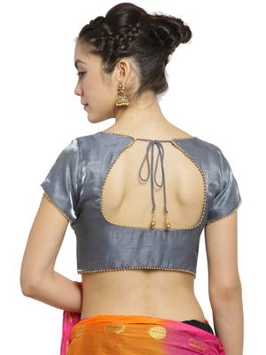 Women's Banglori Silk Silver Princess Cut Readymade Blouse 2