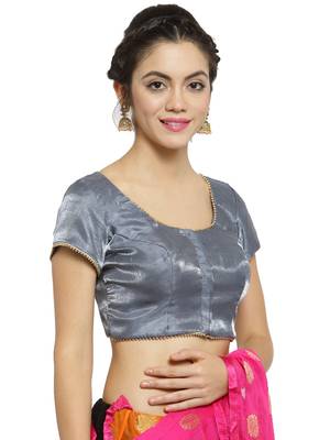 Women's Banglori Silk Silver Princess Cut Readymade Blouse 3