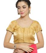 Women's Banglori Silk Gold Princess Cut Readymade Blouse