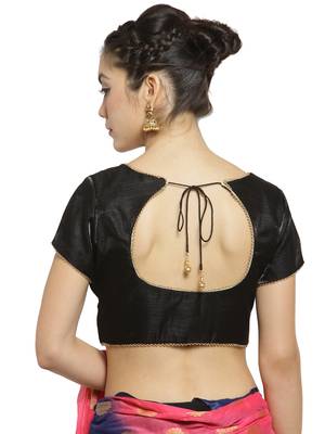 Women's Banglori Silk Black Princess Cut Readymade Blouse 2