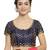 Women's Brocade Navy Blue Princess Cut Readymade Blouse