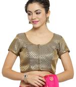 Women'S Brocade Grey Princess Cut Readymade Blouse