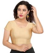Women's Gold Lycra Non Padded Stretchable Readymade Blouse