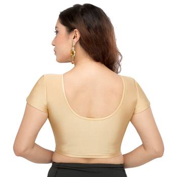 Women's Gold Lycra Non Padded Stretchable Readymade Blouse 2