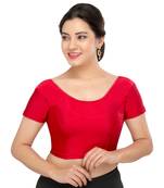 Women's Maroon Lycra Non Padded Stretchable Readymade Blouse