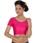 Women's Pink Lycra Non Padded Stretchable Readymade Blouse