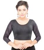 Women's Black Stretch Lycra Non Padded Stretchable Readymade Blouse