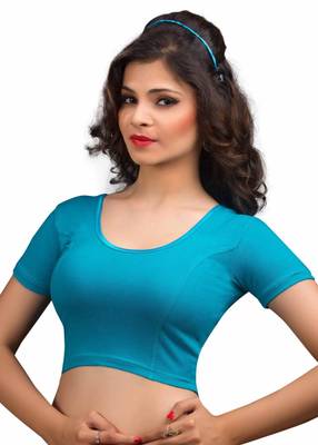 Women's Firozi Cotton Lycra Non Padded Stretchable Readymade Blouse 1