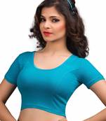 Women's Firozi Cotton Lycra Non Padded Stretchable Readymade Blouse