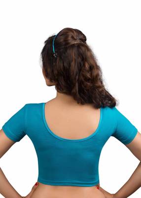 Women's Firozi Cotton Lycra Non Padded Stretchable Readymade Blouse 2