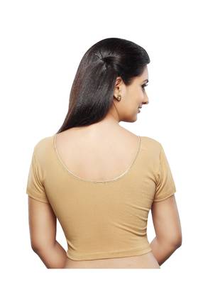 Women's Gold Cotton Lycra Non Padded Stretchable Readymade Blouse 2
