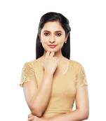 Women's Copper Cotton Lycra Non Padded Stretchable Readymade Blouse