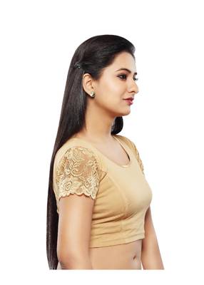 Women's Copper Cotton Lycra Non Padded Stretchable Readymade Blouse 3