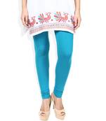 Blue Cotton Lycra plain Cotton Lycra leggings