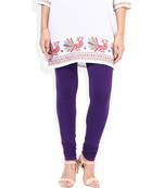 Purple Cotton Lycra plain Cotton Lycra leggings