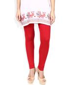 Red Cotton Lycra plain Cotton Lycra leggings