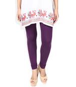 Purple Cotton Lycra plain Cotton Lycra leggings