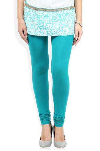 Blue Cotton Lycra plain Cotton Lycra leggings