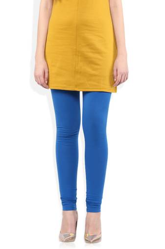 Blue Cotton Lycra plain Cotton Lycra leggings