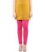 Pink Cotton Lycra plain Cotton Lycra leggings