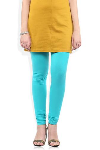 Blue Cotton Lycra plain Cotton Lycra leggings