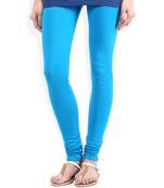 Blue Cotton Lycra plain Cotton Lycra leggings