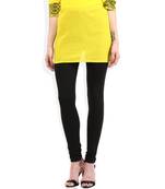 Black Cotton Lycra plain Cotton Lycra leggings