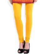 Yellow Cotton Lycra plain Cotton Lycra leggings