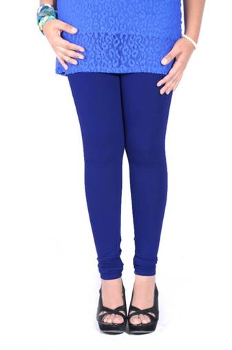 Blue Cotton Lycra plain Cotton Lycra leggings