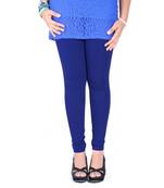 Blue Cotton Lycra plain Cotton Lycra leggings