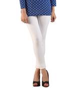White Cotton Lycra plain Cotton Lycra leggings