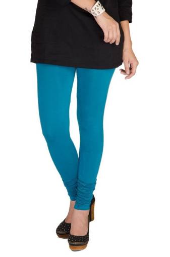 Blue Cotton Lycra plain Cotton Lycra leggings