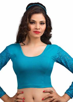 Women's Firozi Cotton Lycra Non Padded Stretchable Readymade Blouse 1