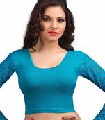 Women's Firozi Cotton Lycra Non Padded Stretchable Readymade Blouse