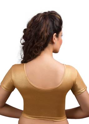 Women's Copper Shimmer Non Padded Stretchable Readymade Blouse 2