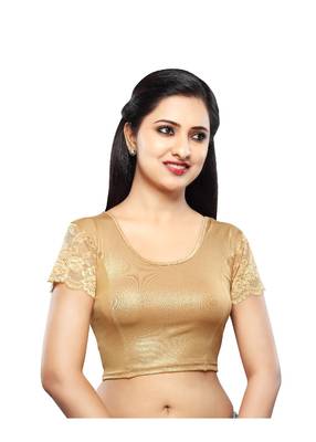 Women's Copper Shimmer Non Padded Stretchable Readymade Blouse 1