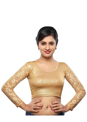 Women's Copper Shimmer Non Padded Stretchable Readymade Blouse 1