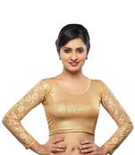 Women's Copper Shimmer Non Padded Stretchable Readymade Blouse