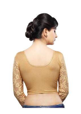 Women's Copper Shimmer Non Padded Stretchable Readymade Blouse 2