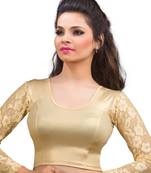 Women's Gold Shimmer Non Padded Stretchable Readymade Blouse
