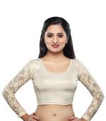Women's Light Gold Shimmer Non Padded Stretchable Readymade Blouse