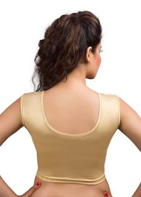 Women's Gold Shimmer Non Padded Stretchable Readymade Blouse 2