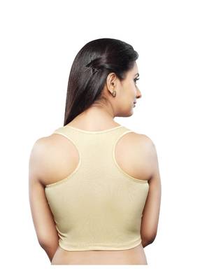 Women's Gold Shimmer Non Padded Stretchable Readymade Blouse 2