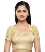 Women's Gold Shimmer Non Padded Stretchable Readymade Blouse